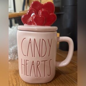 Rae Dunn Pink Candy Hearts Mug with Lid